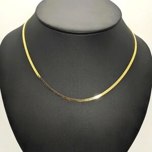 14K Gold Plated Diamond Cut Herringbone  Chain | Choker Necklace | 3mm | Vintage